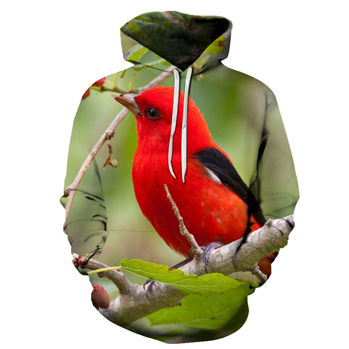 Red Sparrow Bird Face 3D - Sweatshirt, Hoodie, Pullover