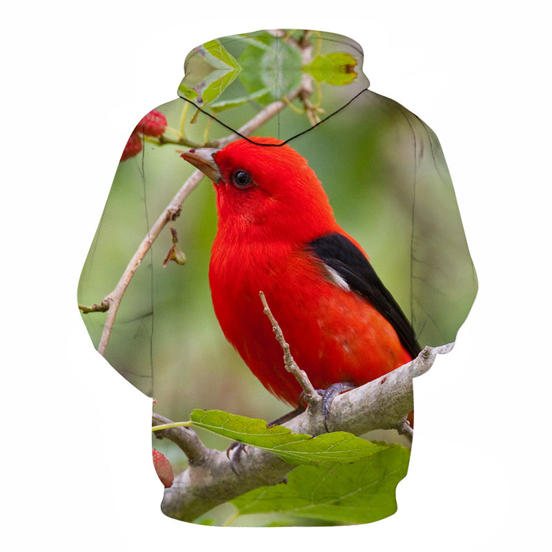 Red Sparrow Bird Face 3D - Sweatshirt, Hoodie, Pullover