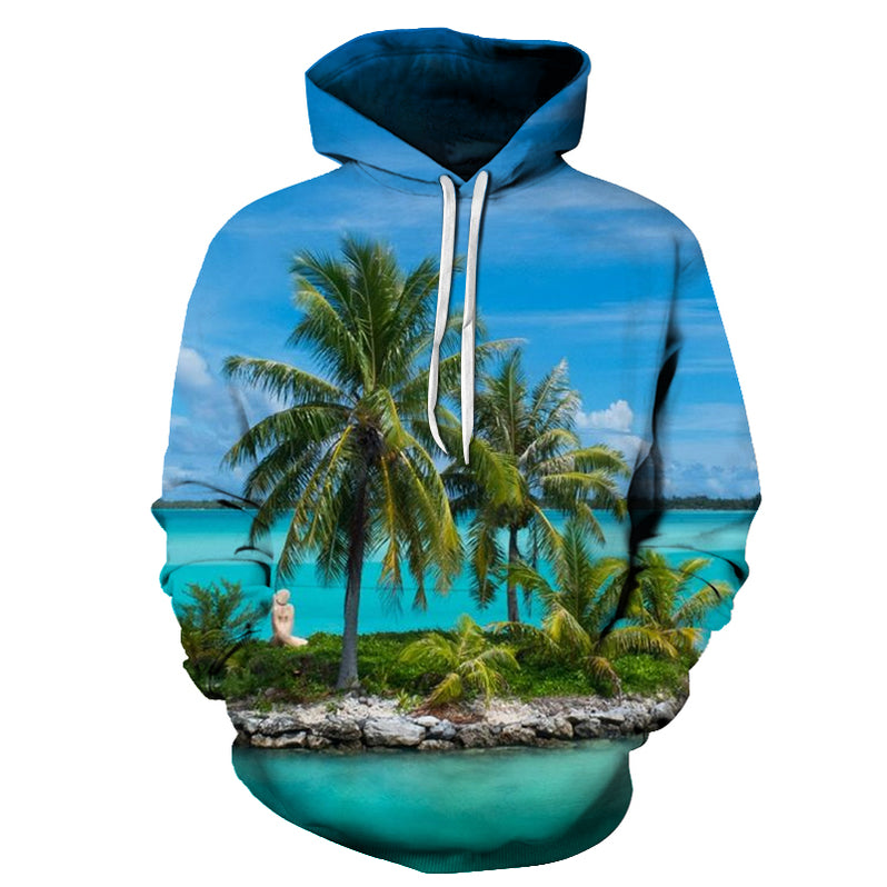 Palm Tree At Hawaii Beach 3D - Sweatshirt, Hoodie, Pullover — My 3D Hoodie