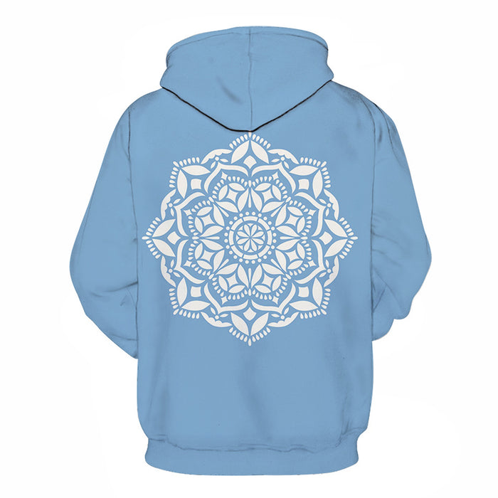 Blue Mandala Print 3D - Sweatshirt, Hoodie, Pullover