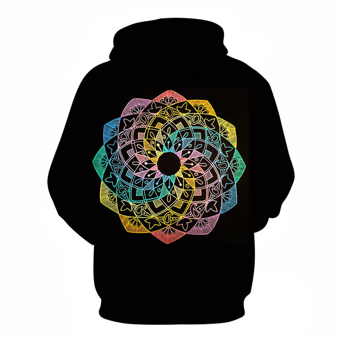 Black Mandala Print 3D - Sweatshirt, Hoodie, Pullover