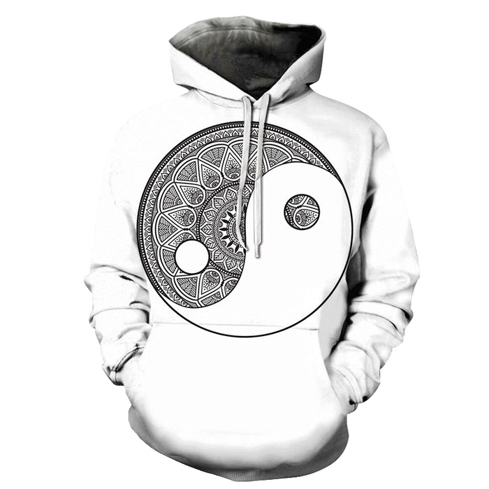 White Mandala Print 3D - Sweatshirt, Hoodie, Pullover