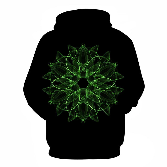 Green-Black Mandala Print 3D - Sweatshirt, Hoodie, Pullover