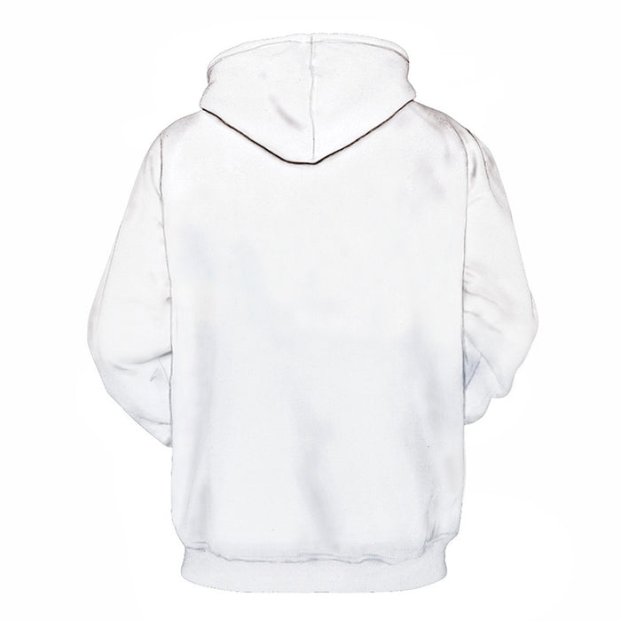 White Color 3D - Sweatshirt, Hoodie, Pullover