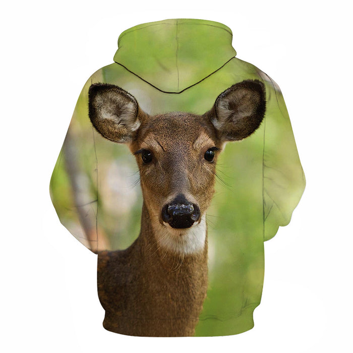 Calm Deer Face 3D - Sweatshirt, Hoodie, Pullover