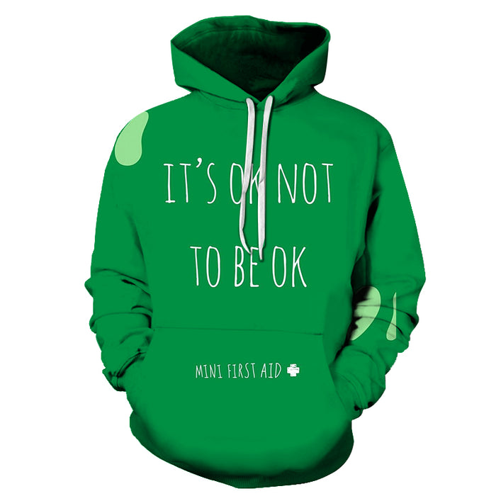 Green Mental Health Awareness - 3D - Sweatshirt, Hoodie, Pullover