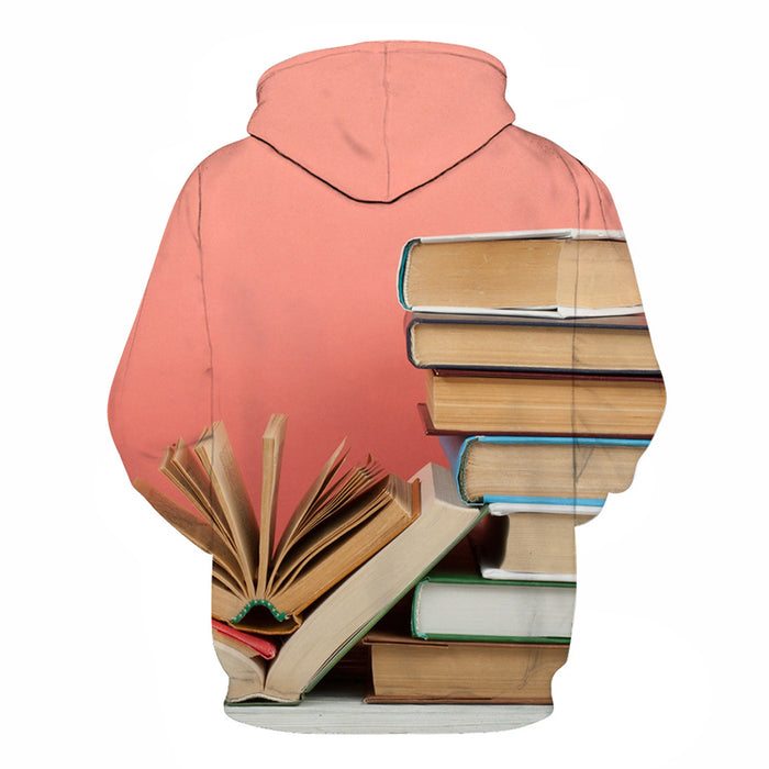 Pink Books 3D - Sweatshirt, Hoodie, Pullover