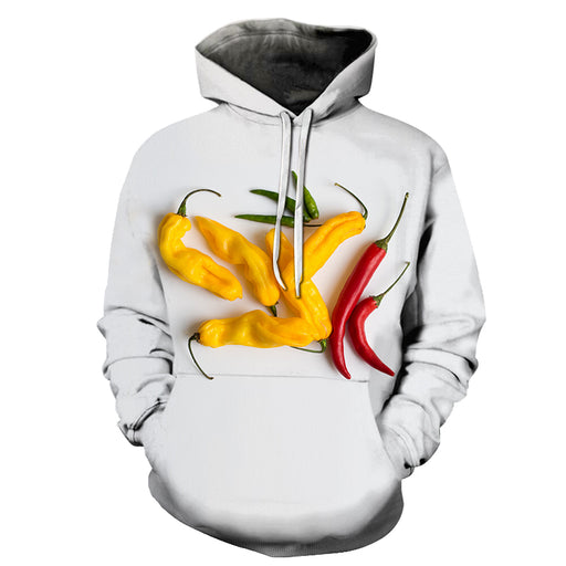 Yellow Red Chillis 3D Hoodie Sweatshirt Pullover