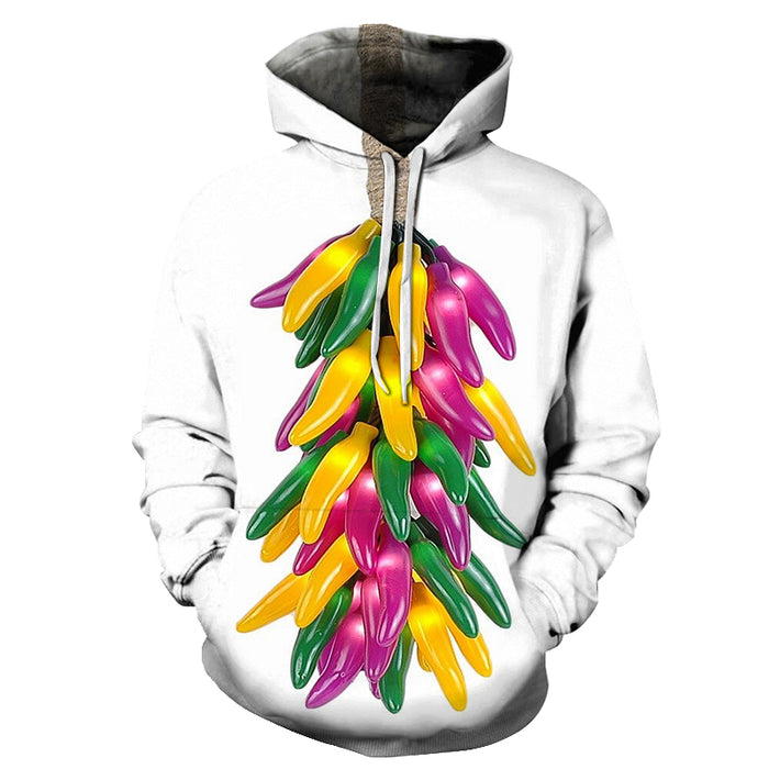 Colorful Chilli 3D Hoodie Sweatshirt Pullover