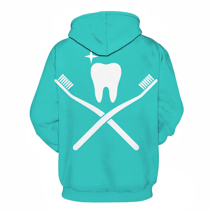 Toothbrush Dentist 3D Hoodie Sweatshirt Pullover