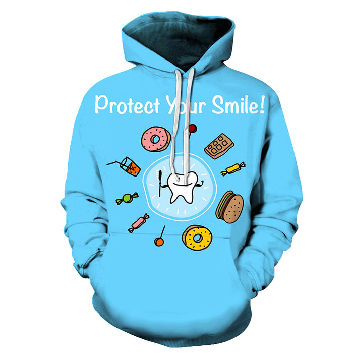 Protect Your Smile Dentist 3D Hoodie Sweatshirt Pullover