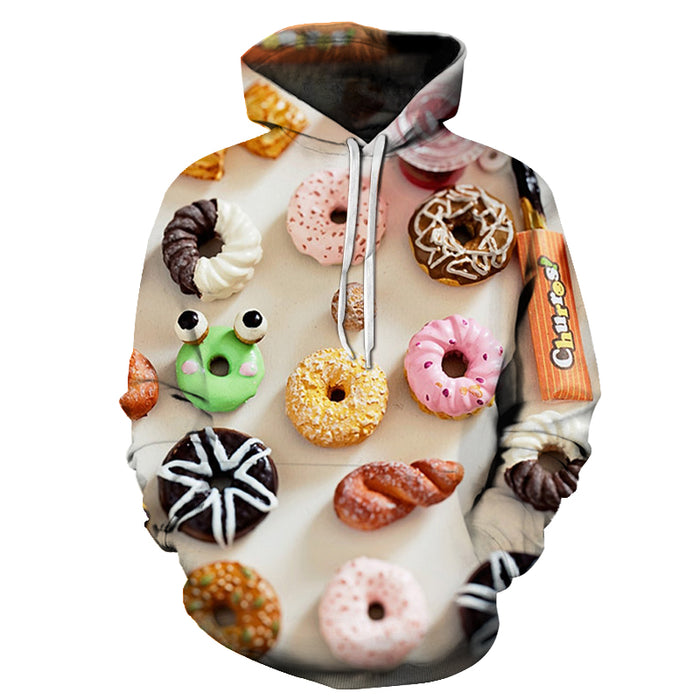 Donuts Dessert 3D Hoodie Sweatshirt Pullover