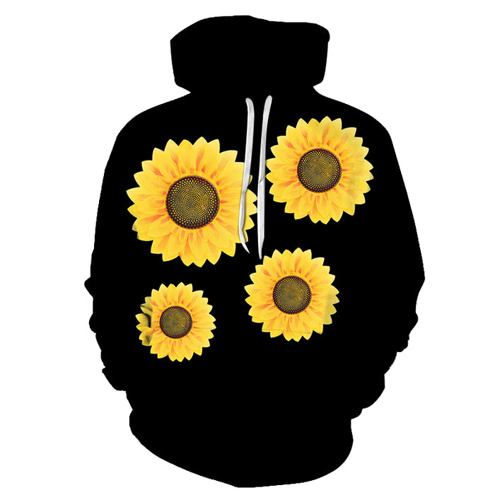 Sunflower Black 3D Sweatshirt Hoodie Pullover