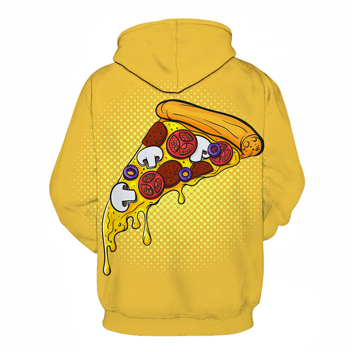 Yellow Pizza 3D Hoodie Sweatshirt Pullover