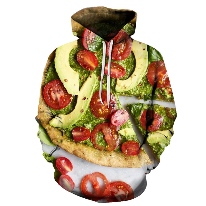 Avocado Pizza 3D Hoodie Sweatshirt Pullover