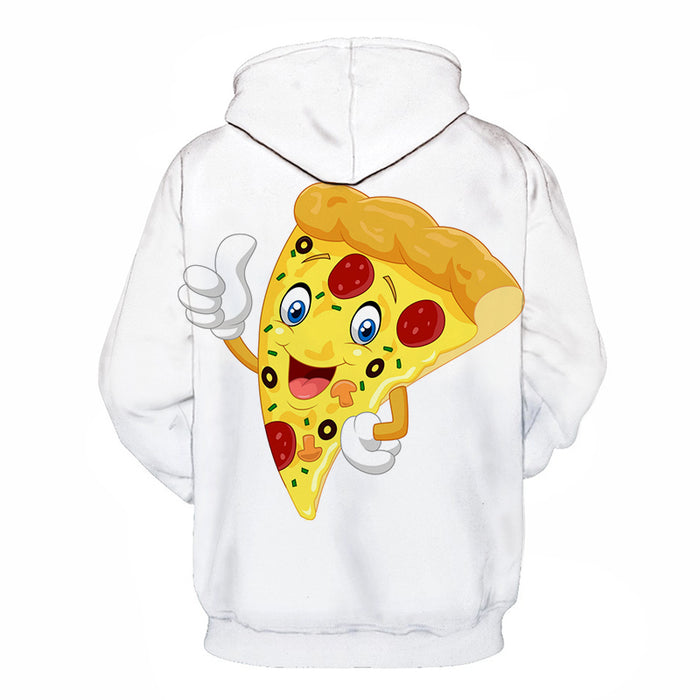 White Pizza 3D Hoodie Sweatshirt Pullover
