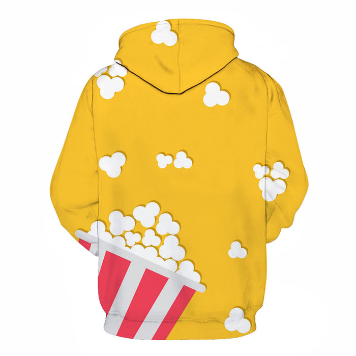 Yellow Popcorn 3D Hoodie Sweatshirt Pullover