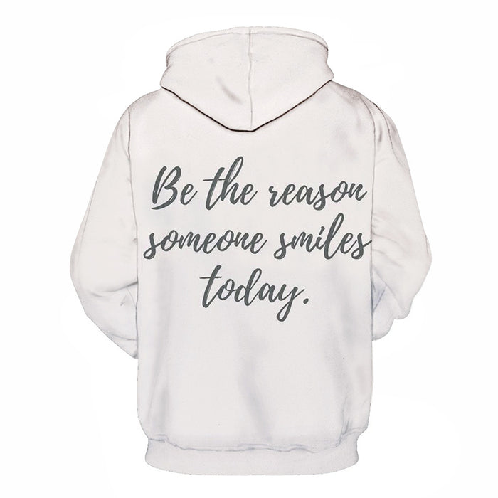 Smile Today Positive Quote 3D Hoodie Sweatshirt Pullover