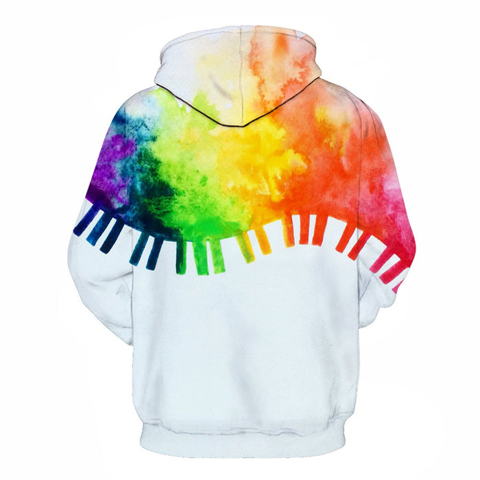 White Rainbow 3D Hoodie Sweatshirt Pullover