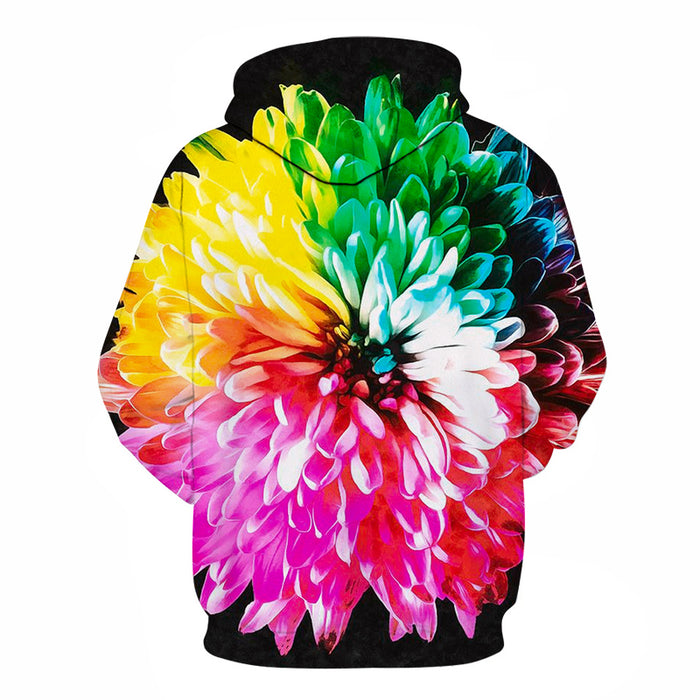 Colorful Rainbow Flower 3D Hoodie Sweatshirt Pullover