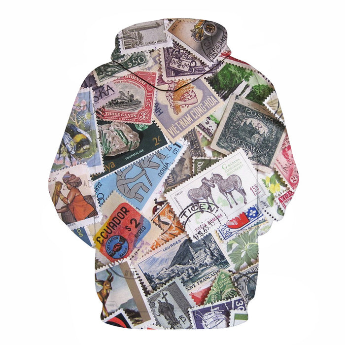 Stamps All-over 3D Hoodie Sweatshirt Pullover