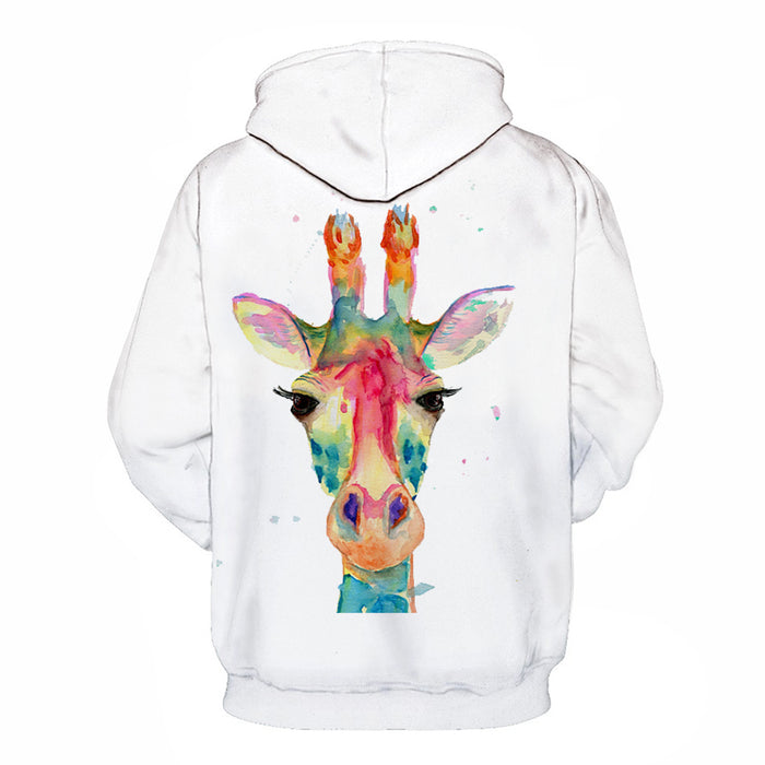 Colorful Giraffe Face 3D - Sweatshirt, Hoodie, Pullover — My 3D Hoodie