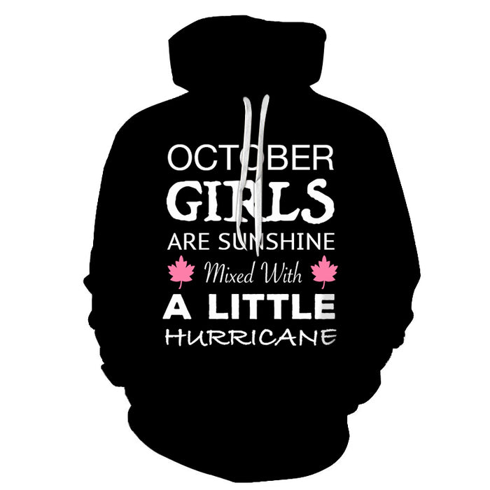 Black October Girl 3D - Sweatshirt, Hoodie, Pullover