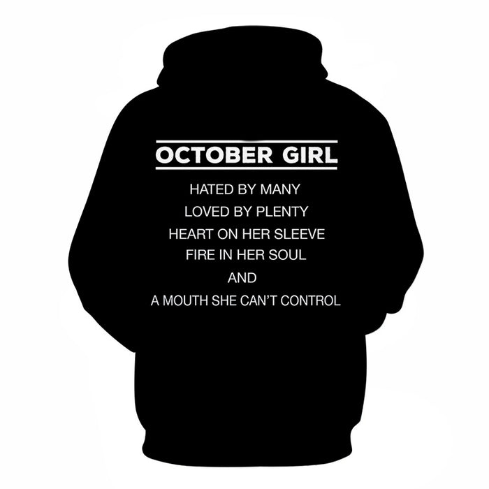 October Girl Heart On Her Sleeve 3D - Sweatshirt, Hoodie, Pullover