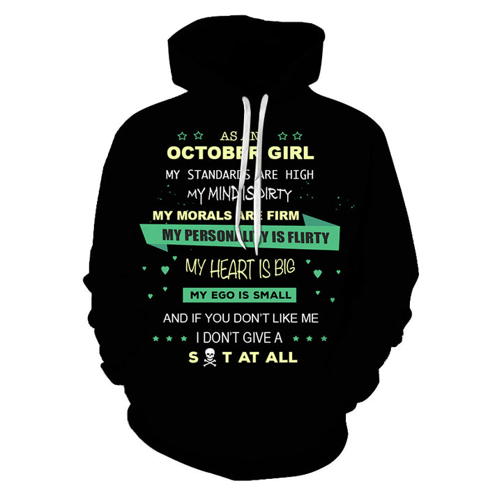 October Girl High Standard 3D - Sweatshirt, Hoodie, Pullover