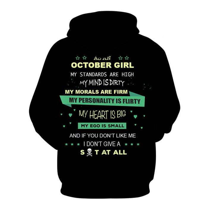October Girl High Standard 3D - Sweatshirt, Hoodie, Pullover