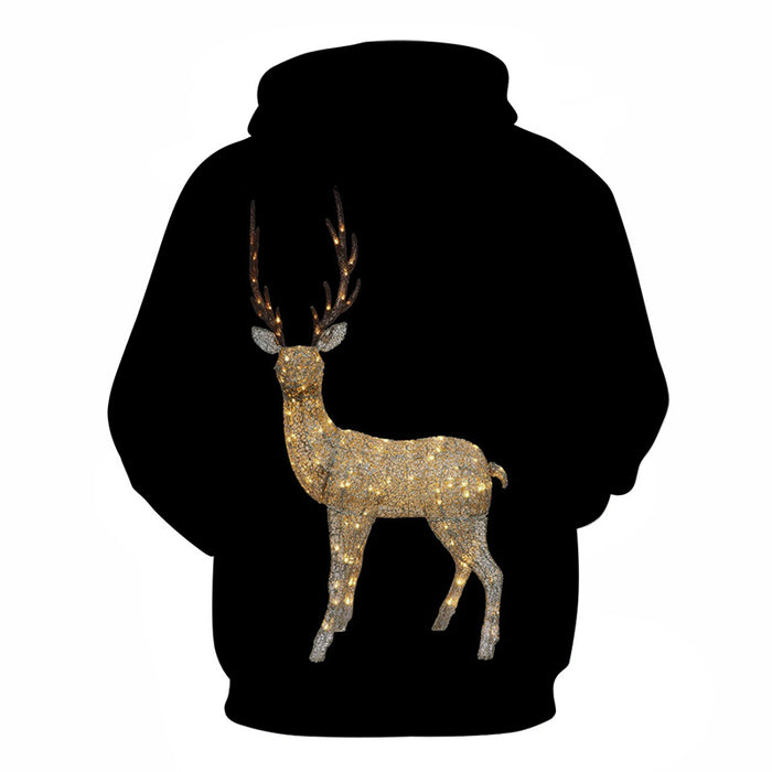Lit Reindeer Christmas 3D - Sweatshirt, Hoodie, Pullover