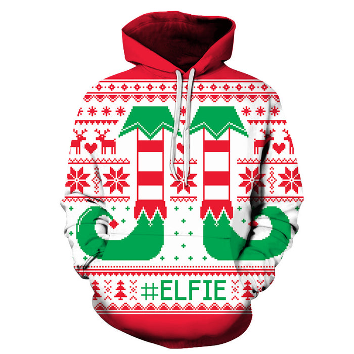 3D Christmas ELFIE Hoodie - Sweatshirt, Hoodie, Pullover