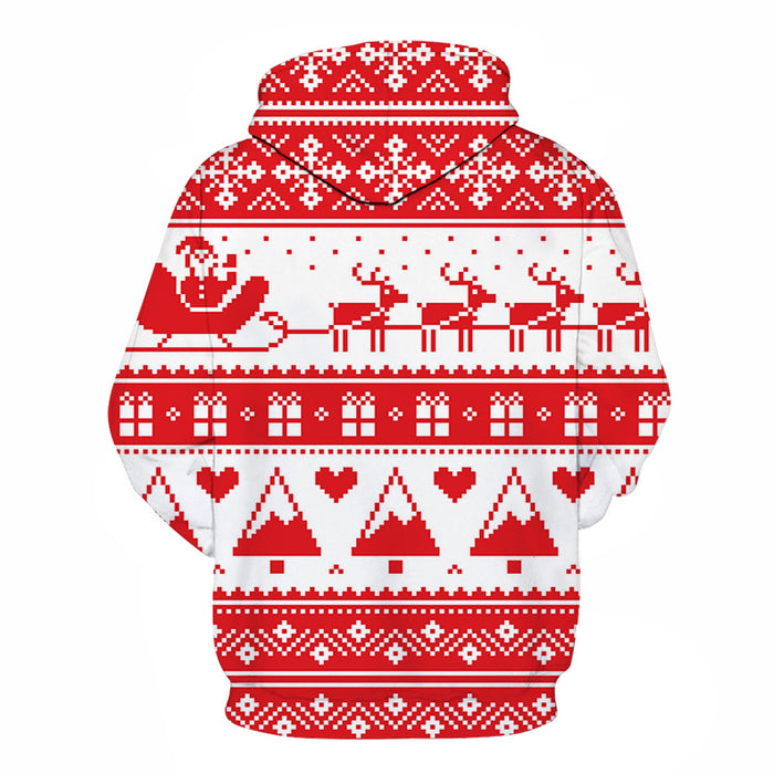 White 3D Christmas Hoodie - Sweatshirt, Hoodie, Pullover