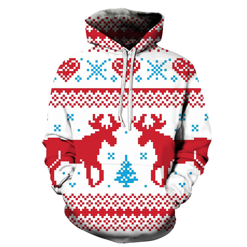 Reindeer Christmas Hoodie - Sweatshirt, Hoodie, Pullover — My 3D Hoodie