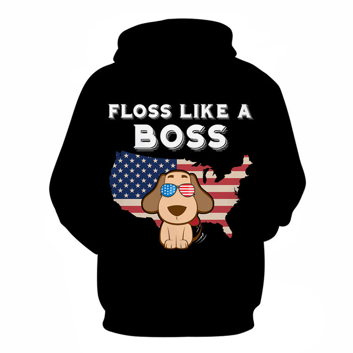 Funny American Pup 3D - Sweatshirt, Hoodie, Pullover