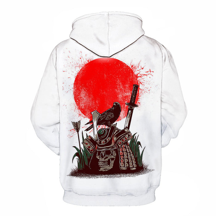 3D Japanese Samurai's Skull - Hoodie, Sweatshirt, Pullover