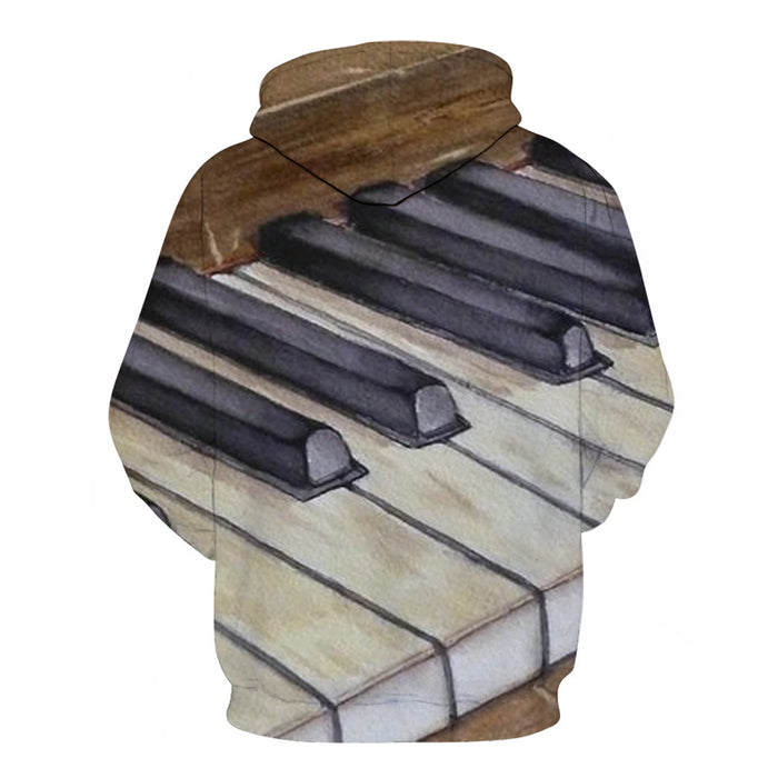 3D Wooden Piano Keys - Hoodie, Sweatshirt, Pullover