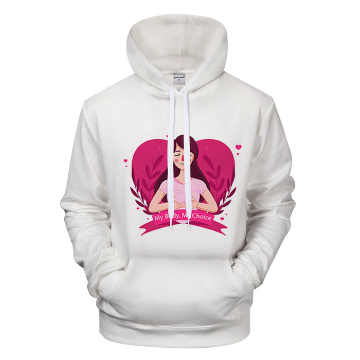 My Body My Choice Girl White Hoodie