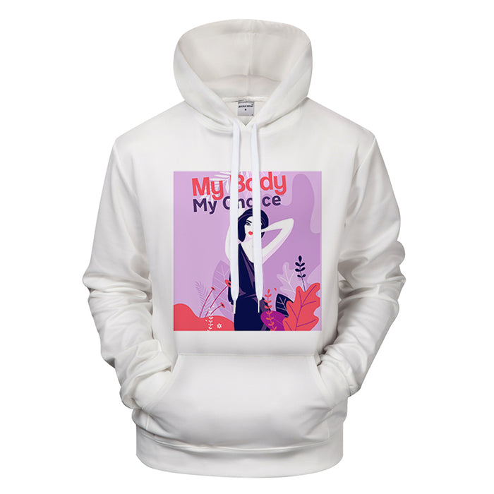 My Body My Choice Girl Square Print Hoodie