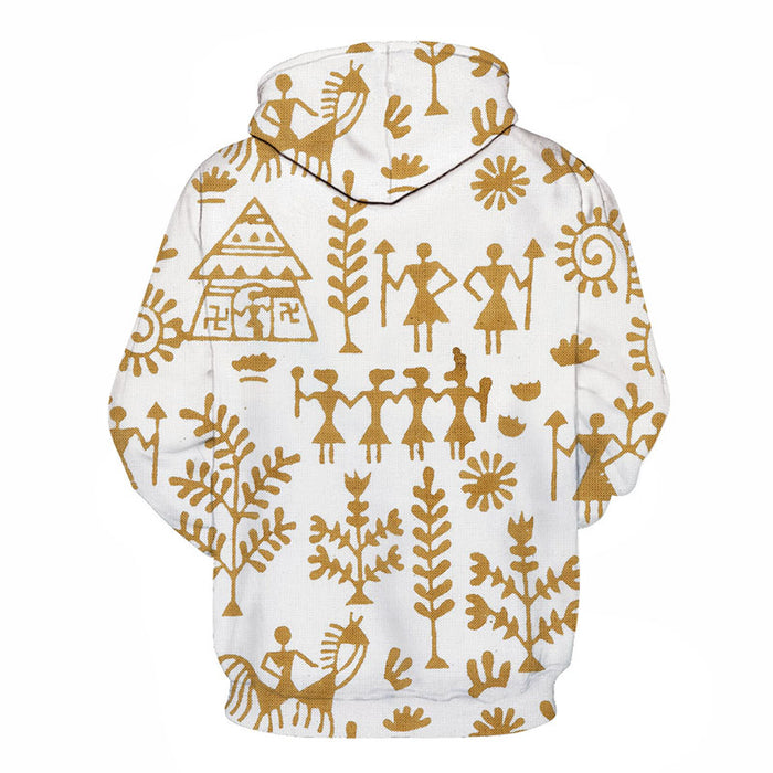 Tribal Village Art  3D - Sweatshirt, Hoodie, Pullover