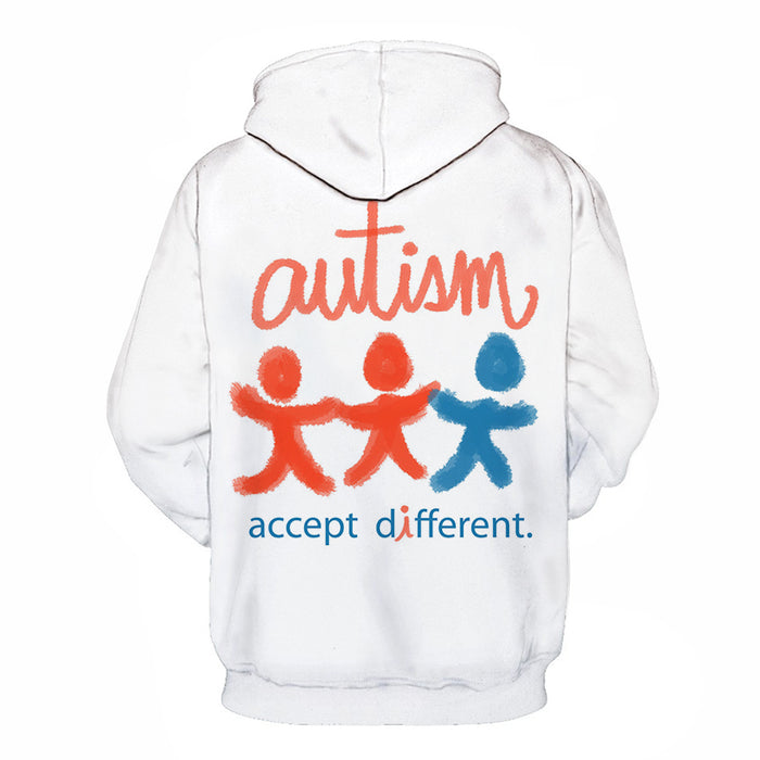 Autism-Accept Different 3D - Sweatshirt, Hoodie, Pullover - Support Autism Awareness Movement