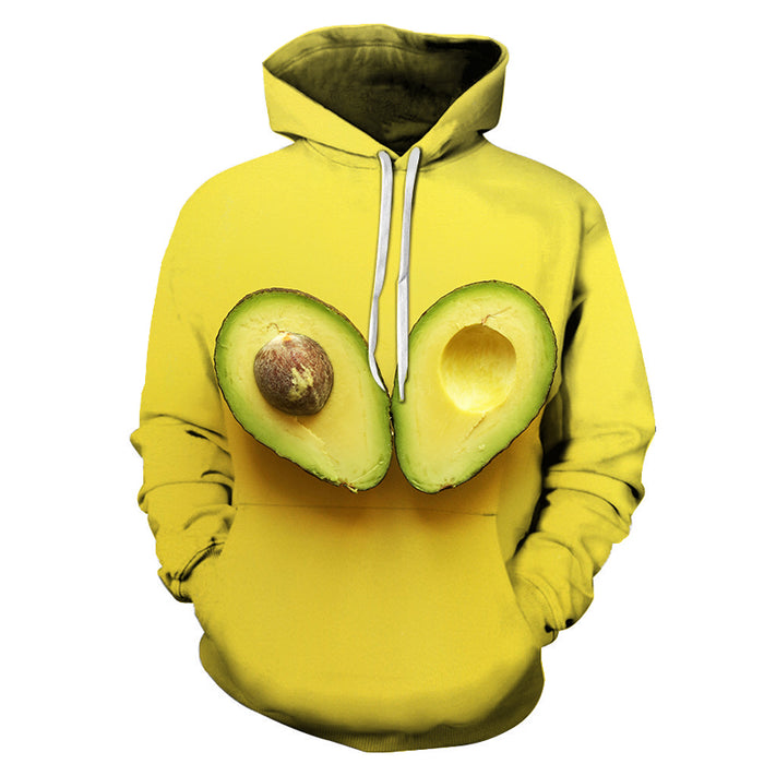 Yellow Avocado 3D Sweatshirt Hoodie Pullover