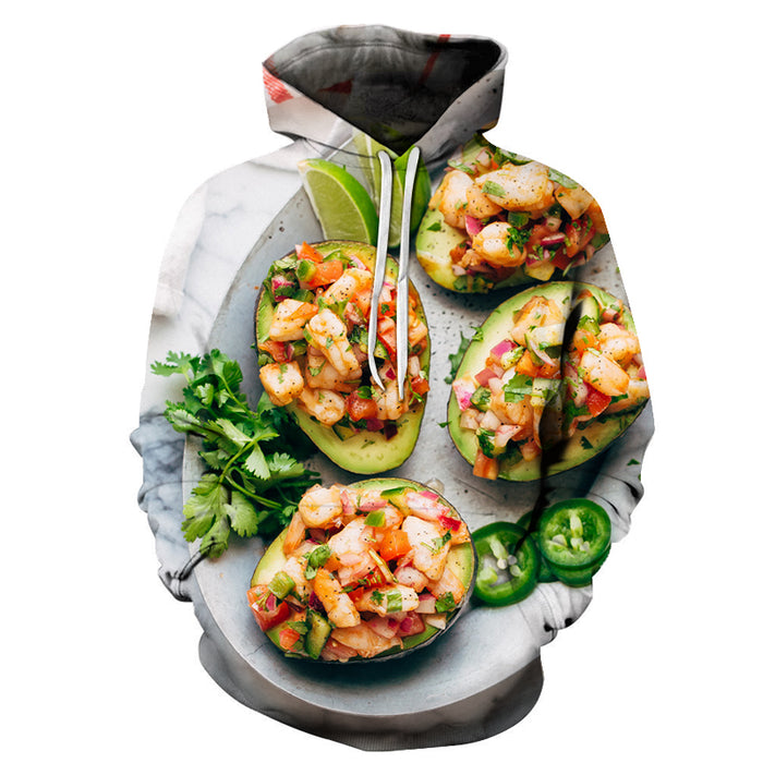 Avocado Salad 3D Sweatshirt Hoodie Pullover