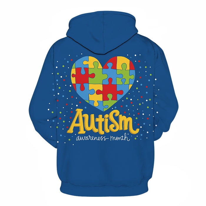 Celebrate Autism Awareness Month 3D - Sweatshirt, Hoodie, Pullover - Support Autism Awareness Movement