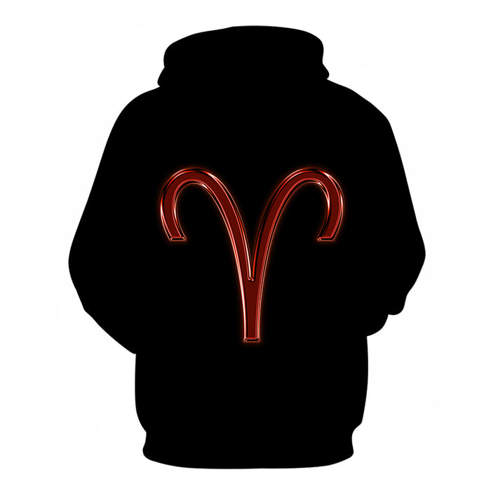 The Black & Red Aries - March 21 to April 20 3D Sweatshirt Hoodie Pullover