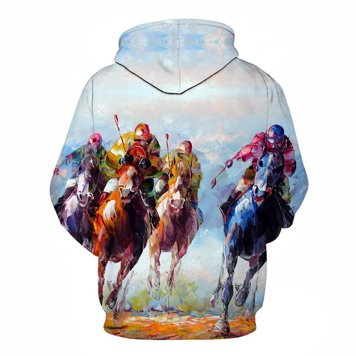 Derby Oil Painting 3D - Sweatshirt, Hoodie, Pullover
