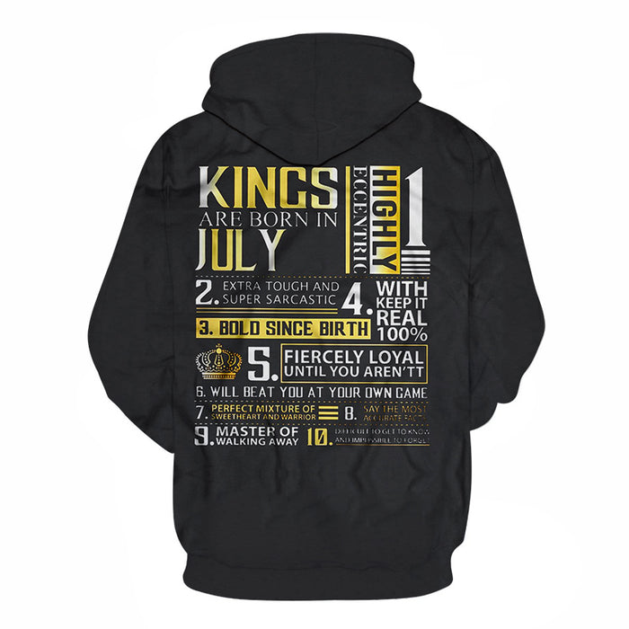 Guys Born in July Personality 3D - Sweatshirt, Hoodie, Pullover
