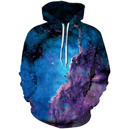 Space Clouds Printed Pullover Hoodies