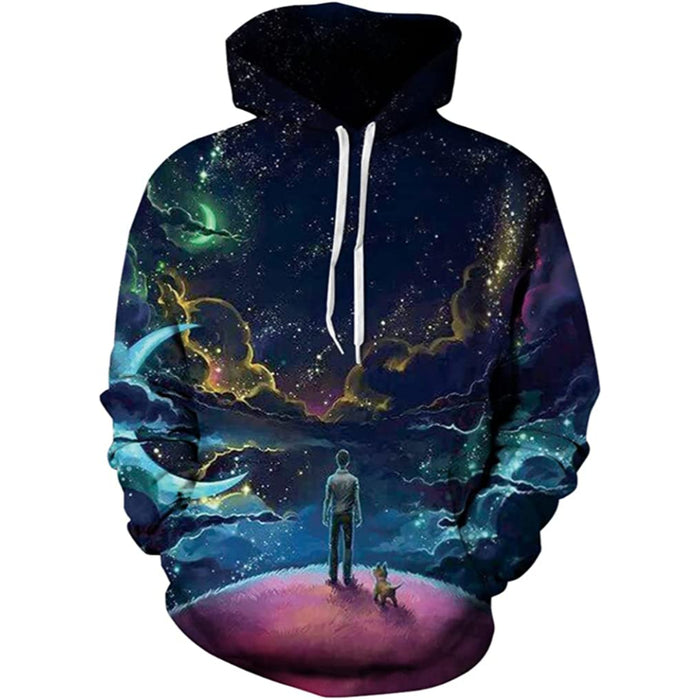 Abstract Printed Pullover Hoodies