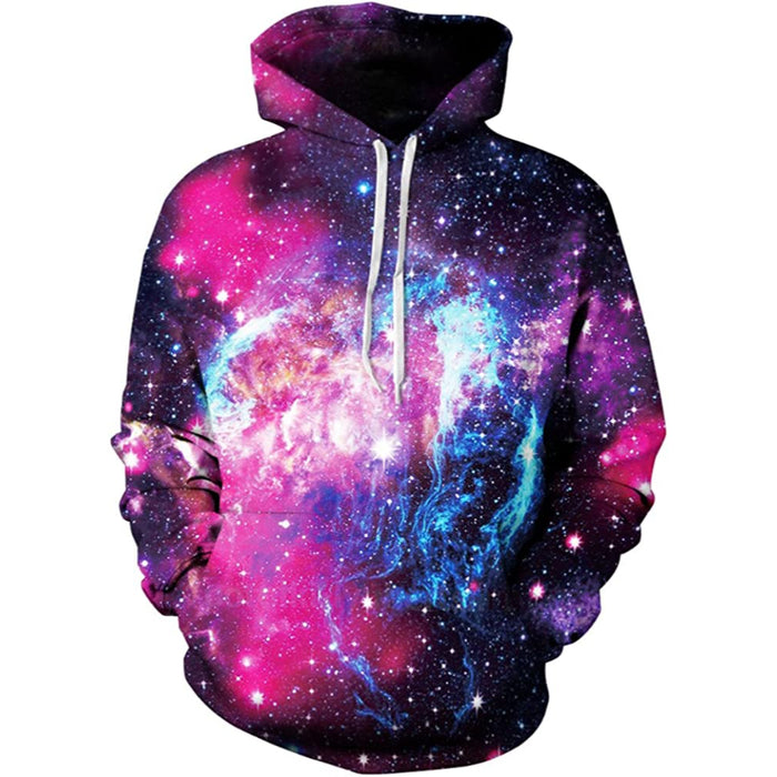 Space Clouds Printed Pullover Hoodies